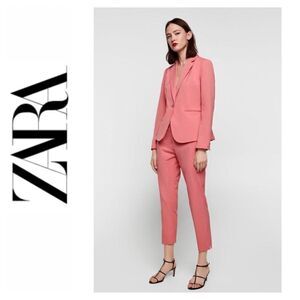 NWT Zara Pink High Waisted Ankle Length Trousers, Size 2